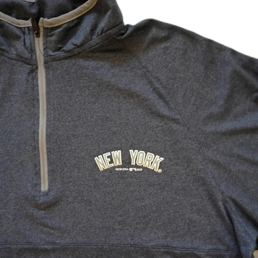 New Era Yankees 1/4 Zip Lightweight Pullover Mens L Gray MLB Genuine Merchandise